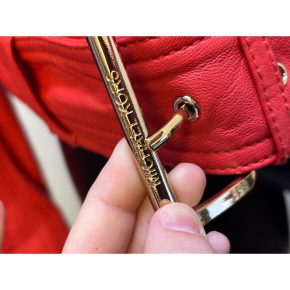Michael Kors Red Lambskin Leather Jacket Size S - Picture 7 of 9